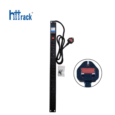 Thanh nguồn PDU Universal 12 Port - Phích cắm UK 3 Chấu