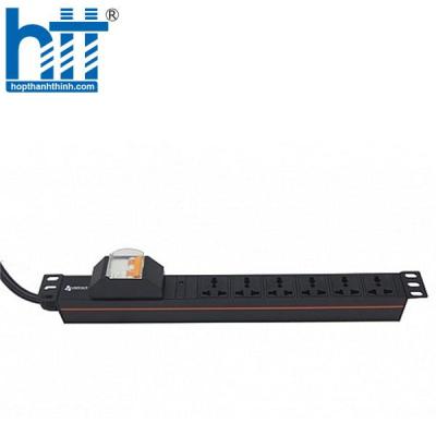Thanh Nguồn PDU 6 ổ cắm C13, 32A, 250V, MCB đôi (2 cực) - VRP206-MCB32