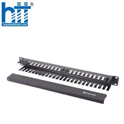 Thanh quản lý cáp ngang Cable Support Bar 1U, Black (VRMH01-RS)